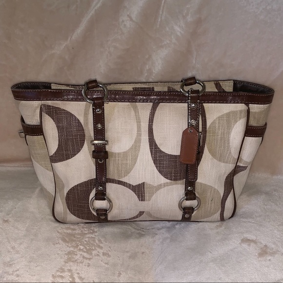 Coach Tonal Signature Gallery Tote Shoulder Bag - Picture 1 of 8
